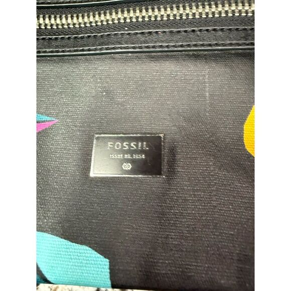 Fossil Women's Crossbody Bag Black Multicolored Abstract Design - Picture 2 of 5